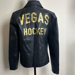 Las Vegas Hockey Jacket Large The Wild Collective Golden Knights Faux Leather